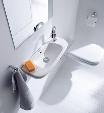 DURAVIT D-CODE umývátko 50 cm, s otvorem pro baterii vlevo a přepadem 07065000092 Obrázek - fotka