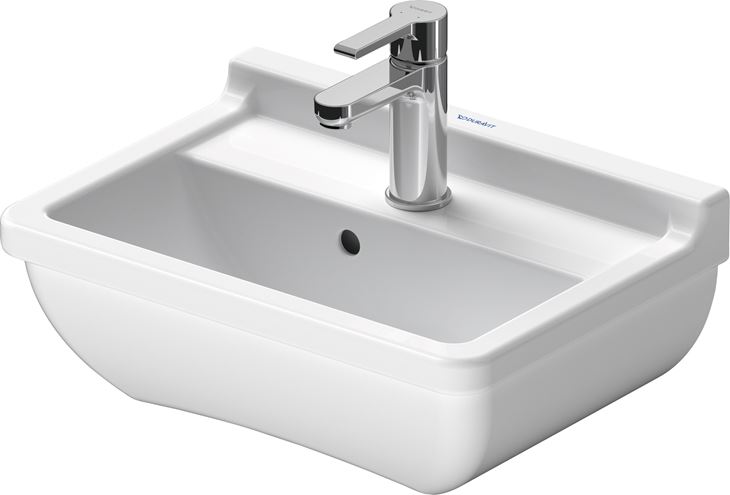 DURAVIT STARCK 3 umývátko 45 cm, s otvorem pro baterii a přepadem 0750450000 Obrázek - fotka