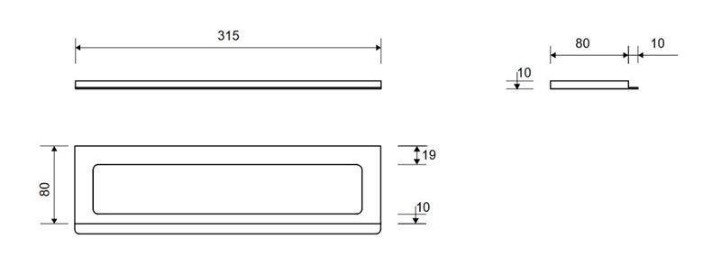 UNIDRAIN CLASSICLINE 1500 rámeček 315 mm, pro sprchový žlab, kartáčovaná nerez ocel 1500.0310 Technický nákres