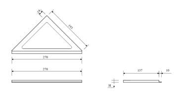 UNIDRAIN CLASSICLINE 2501 rámeček 270x193 mm, pro sprchový žlab, kartáčovaná nerez ocel 2501.0208 Technický nákres