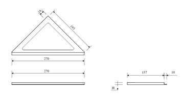 UNIDRAIN CLASSICLINE 2501 rámeček 270x193 mm, pro sprchový žlab, kartáčovaná nerez ocel 2501.0210 Technický nákres