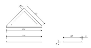 UNIDRAIN CLASSICLINE 2501 rámeček 270x193 mm, pro sprchový žlab, kartáčovaná nerez ocel 2501.0212 Technický nákres