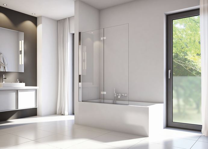 CONCEPT 200 CONB2 vanová zástěna 120x150 cm, levá, skládací, chrom/čiré sklo CONB2G1205007 Obrázek - fotka