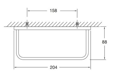 STEINBERG 450 držák ručníku 204 mm, chrom 450 2500 Technický nákres
