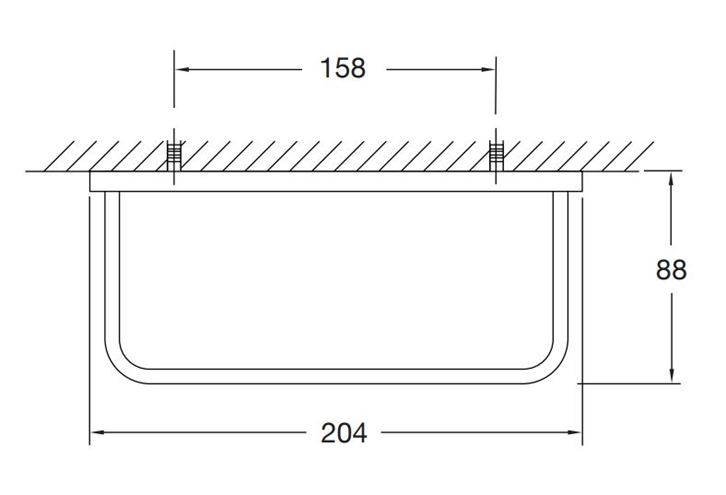STEINBERG 450 držák ručníku 204 mm, chrom 450 2500 Technický nákres