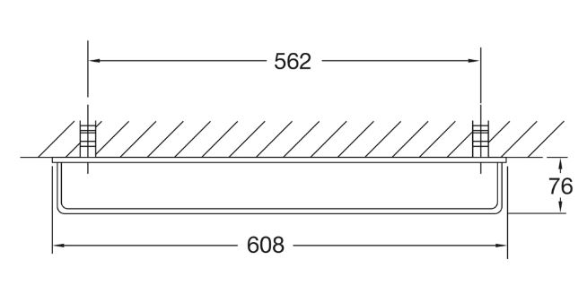 STEINBERG 450 držák ručníku 608 mm, chrom 450 2600 Technický nákres