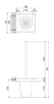 STEINBERG 450 WC štětka, nástěnná, chrom 450 2901 Technický nákres