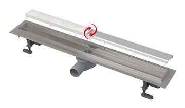 ALCA APZ13-DOUBLE9 FIT AND GO sprchový žlab 650 mm, do prostoru i ke stěně, boční odtok DN 50, rošt DOUBLE, nerez ocel