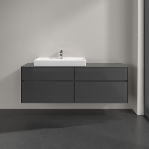 VILLEROY & BOCH COLLARO skříňka pod umyvadlo 160x50x54,8 cm, 4 zásuvky, Glossy Grey C02600FP Obrázek - fotka