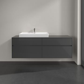 VILLEROY & BOCH COLLARO skříňka pod umyvadlo 160x50x54,8 cm, 4 zásuvky, Glossy Grey C02600FP Obrázek - fotka