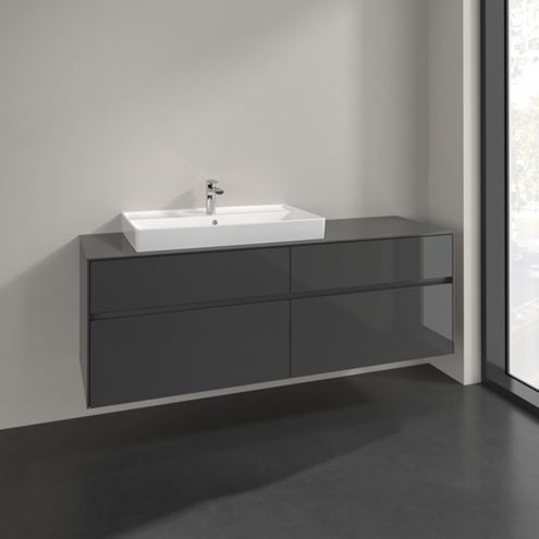 VILLEROY & BOCH COLLARO skříňka pod umyvadlo 160x50x54,8 cm, 4 zásuvky, Glossy Grey C02600FP Obrázek - fotka