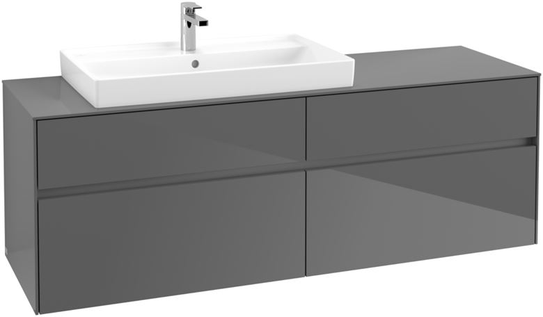 VILLEROY & BOCH COLLARO skříňka pod umyvadlo 160x50x54,8 cm, 4 zásuvky, Glossy Grey C02600FP Obrázek - fotka