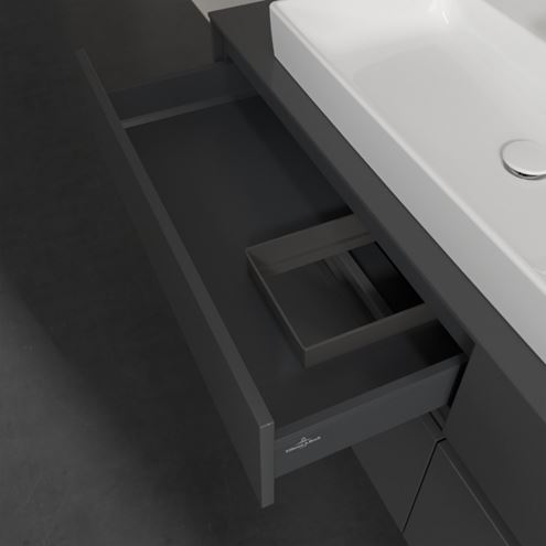 VILLEROY & BOCH COLLARO skříňka pod umyvadlo 160x50x54,8 cm, 4 zásuvky, Glossy Grey C02600FP Obrázek - fotka