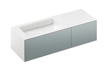 ALAPE FOLIE skříňka s umyvadlem 125,4x45,1x35,1 cm, 2 zásuvky, Push-open, fossil grey