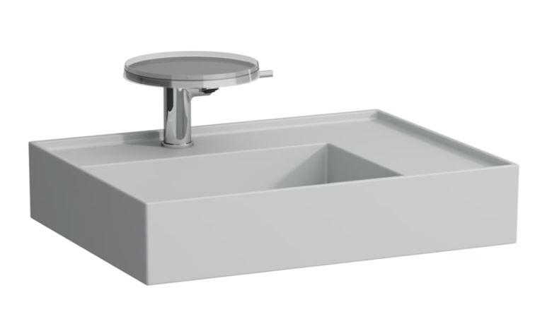 KARTELL BY LAUFEN umyvadlo 60 cm, s otvorem pro baterii, bez přepadu, matná šedá H8103347591111 Obrázek - Hlavní obrázek