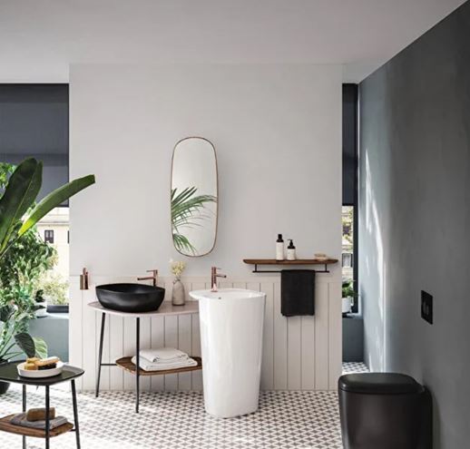 VITRA PLURAL umyvadlová mísa 45 cm, bez přepadu, VitrAhygiene, matná černá 7810B483-0016 Obrázek - fotka