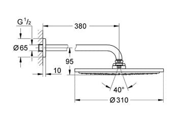 GROHE RAINSHOWER COSMOPOLITAN 310 horní sprcha pr. 310 mm, s ramenem, Water Saving, kartáčovaný cool sunrise 26066GN0 Obrázek - fotka