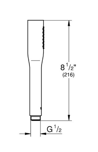 GROHE EUPHORIA COSMOPOLITAN STICK ruční sprcha 216 mm, Water Saving, phantom black 22126KF0 Technický nákres