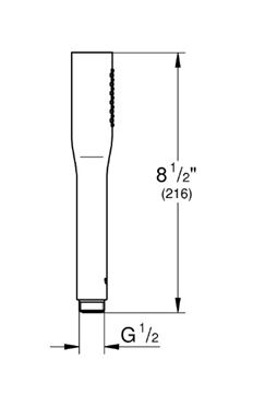 GROHE EUPHORIA COSMOPOLITAN STICK ruční sprcha 216 mm, Water Saving, phantom black 22126KF0 Technický nákres