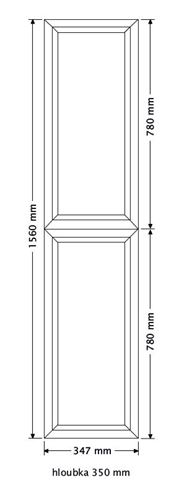 INTEDOOR CHICAGO vysoká skříňka 34,7x35x158 cm, 2 dvířka, panty vpravo, světle hnědá PTCHICSV352DP231 Obrázek - fotka