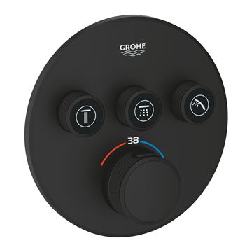 GROHE GROHTHERM SMARTCONTROL podomítková termostatická baterie, pro 3 spotřebiče, Water Saving, phantom black