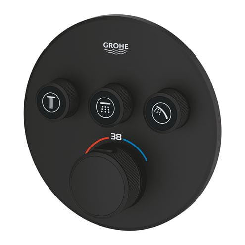 GROHE GROHTHERM SMARTCONTROL podomítková termostatická baterie, pro 3 spotřebiče, Water Saving, phantom black 29508KF0 Obrázek - fotka