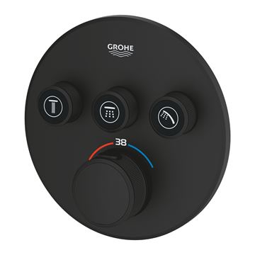 GROHE GROHTHERM SMARTCONTROL podomítková termostatická baterie, pro 3 spotřebiče, Water Saving, phantom black 29508KF0 Obrázek - fotka