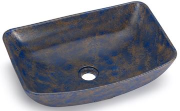 SVIS DESIGN VIRGO BASIC umyvadlová mísa 50 cm, bez přepadu, beton, modrá/okrová UBX080005000003022 Obrázek - fotka