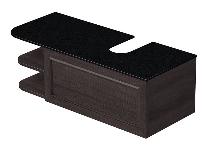 INTEDOOR CHICAGO skříňka pod umyvadlo 111,5x50x36,2 cm, 1 zásuvka, 2 police, černá/tmavě hnědá PTCHIC11101ZRADL212 Obrázek - Hlavní obrázek