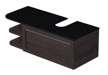 INTEDOOR CHICAGO skříňka pod umyvadlo 111,5x50x36,2 cm, 1 zásuvka, 2 police, černá/tmavě hnědá