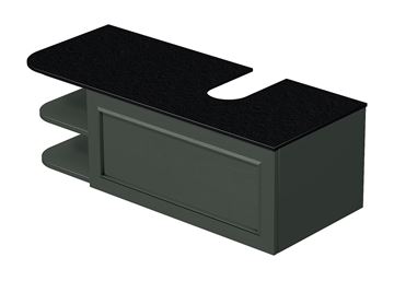 INTEDOOR CHICAGO skříňka pod umyvadlo 111,5x50x36,2 cm, 1 zásuvka, 2 police, černá/zelená