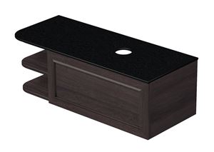INTEDOOR CHICAGO skříňka pod umyvadlo 111,5x50x36,2 cm, 1 zásuvka, 2 police, černá/tmavě hnědá