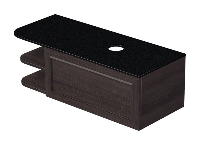 INTEDOOR CHICAGO skříňka pod umyvadlo 111,5x50x36,2 cm, 1 zásuvka, 2 police, černá/tmavě hnědá PTCHIC21101ZRADL212 Obrázek - Hlavní obrázek