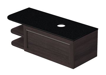 INTEDOOR CHICAGO skříňka pod umyvadlo 111,5x50x36,2 cm, 1 zásuvka, 2 police, černá/tmavě hnědá