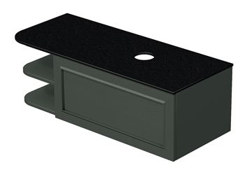 INTEDOOR CHICAGO skříňka pod umyvadlo 111,5x50x36,2 cm, 1 zásuvka, 2 police, černá/zelená