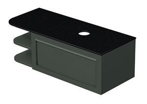 INTEDOOR CHICAGO skříňka pod umyvadlo 111,5x50x36,2 cm, 1 zásuvka, 2 police, černá/zelená