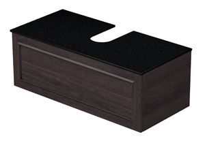 INTEDOOR CHICAGO skříňka pod umyvadlo 99x50x36,2 cm, 1 zásuvka, černá/tmavě hnědá