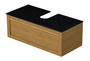 INTEDOOR CHICAGO skříňka pod umyvadlo 99x50x36,2 cm, 1 zásuvka, černá/světle hnědá