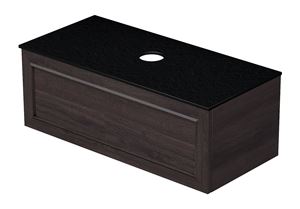 INTEDOOR CHICAGO skříňka pod umyvadlo 99x50x36,2 cm, 1 zásuvka, černá/tmavě hnědá