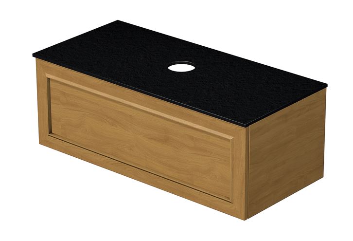 INTEDOOR CHICAGO skříňka pod umyvadlo 99x50x36,2 cm, 1 zásuvka, černá/světle hnědá PTCHIC21001Z231 Obrázek - Hlavní obrázek