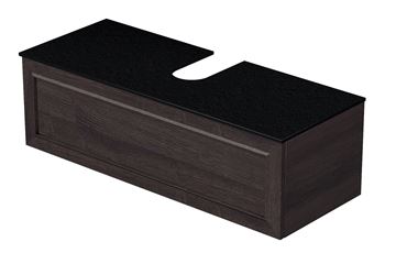 INTEDOOR CHICAGO skříňka pod umyvadlo 119x50x36,2 cm, 1 zásuvka, černá/tmavě hnědá