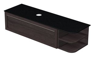 INTEDOOR CHICAGO skříňka pod umyvadlo 151,5x50x36,2 cm, 1 zásuvka, 2 police, černá/tmavě hnědá