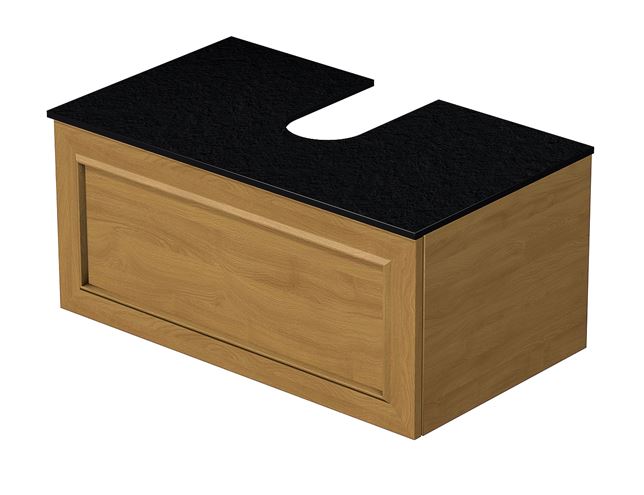 INTEDOOR CHICAGO skříňka pod umyvadlo 79x50x36,2 cm, 1 zásuvka, černá/světle hnědá PTCHIC1801Z231 Obrázek - Hlavní obrázek