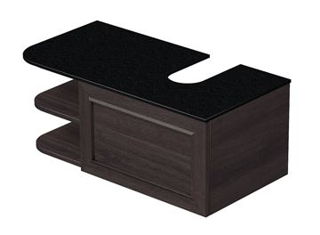 INTEDOOR CHICAGO skříňka pod umyvadlo 91,5x50x36,2 cm, 1 zásuvka, 2 police, černá/tmavě hnědá