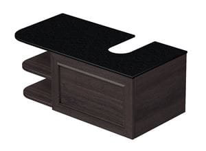 INTEDOOR CHICAGO skříňka pod umyvadlo 91,5x50x36,2 cm, 1 zásuvka, 2 police, černá/tmavě hnědá