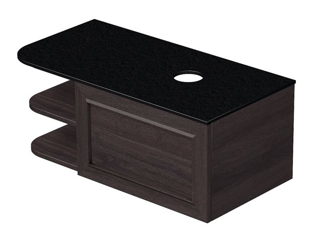 INTEDOOR CHICAGO skříňka pod umyvadlo 91,5x50x36,2 cm, 1 zásuvka, 2 police, černá/tmavě hnědá PTCHIC2901ZRADL212 Obrázek - Hlavní obrázek