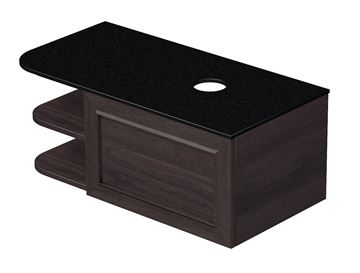 INTEDOOR CHICAGO skříňka pod umyvadlo 91,5x50x36,2 cm, 1 zásuvka, 2 police, černá/tmavě hnědá