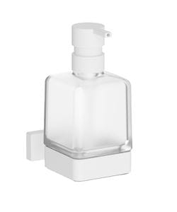 INDA LEA 1800 dávkovač tekutého mýdla 250 ml, nástěnný, sklo, matná bílá