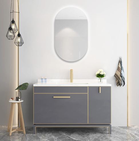EASY PLUS LED zrcadlo 60x100 cm, s osvětlením, s regulací stmívání a teploty světla, se senzorem EA-OV01-60100 Obrázek - fotka