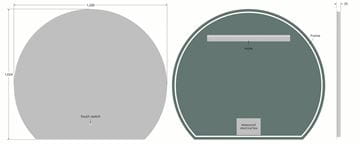 EASY PLUS LED zrcadlo 120x102,4 cm, s osvětlením, s regulací stmívání a teploty světla, se senzorem EA-R01-120102 Technický nákres